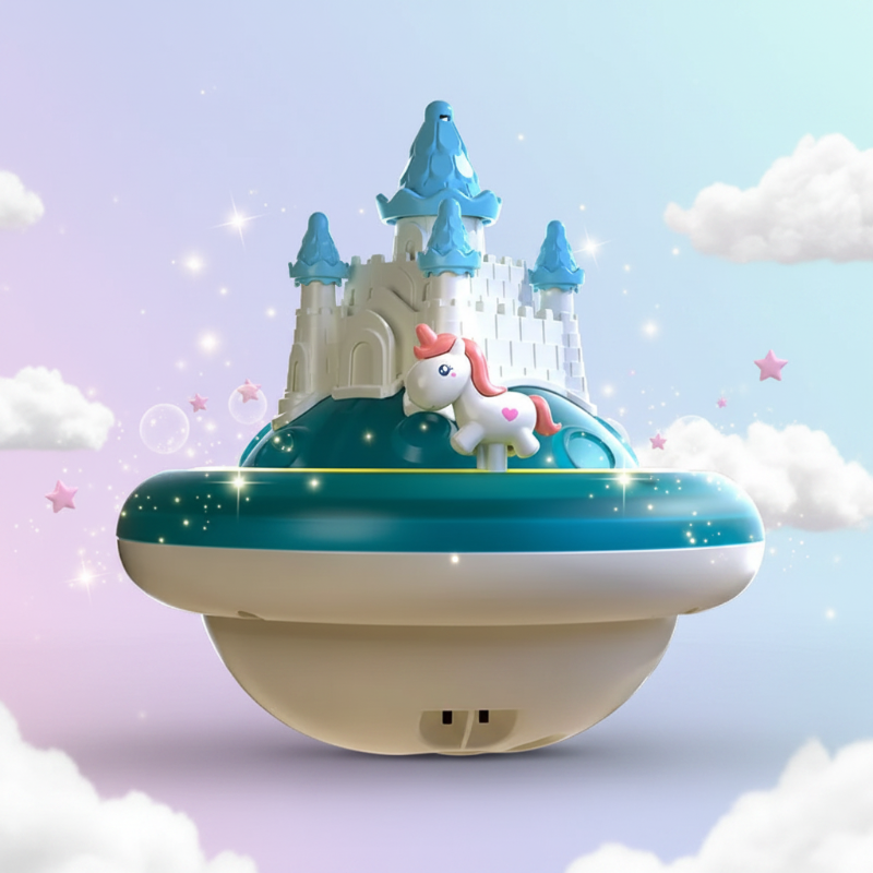 SpalshCastle – Magiczny i interaktywny – zestaw do zabawy „Pływający zamek jednorożca”