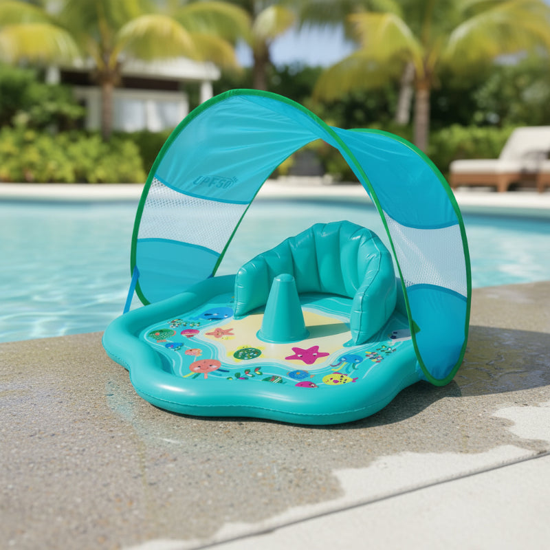 SplashPlay – Bezpieczne i przyjemne – basenik dla niemowląt z parasolem przeciwsłonecznym