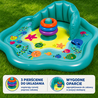 Thumbnail for SplashPlay – Bezpieczne i przyjemne – basenik dla niemowląt z parasolem przeciwsłonecznym
