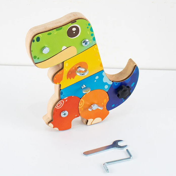 Dino Screwdriver Board™ - Zabawka sensoryczna dinozaur - Montessori