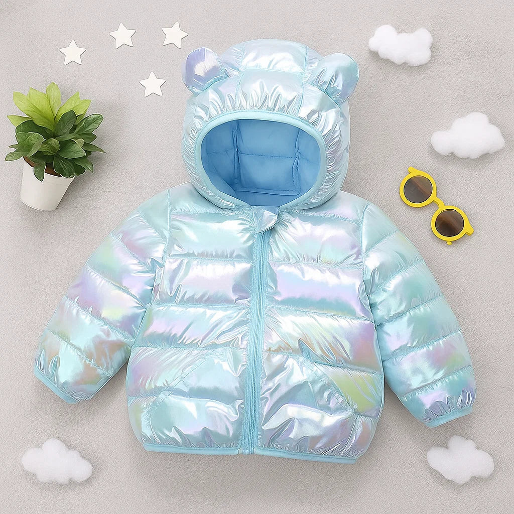 CuddleCoat  – Gruba pikowana kurtka z kapturem z futrem