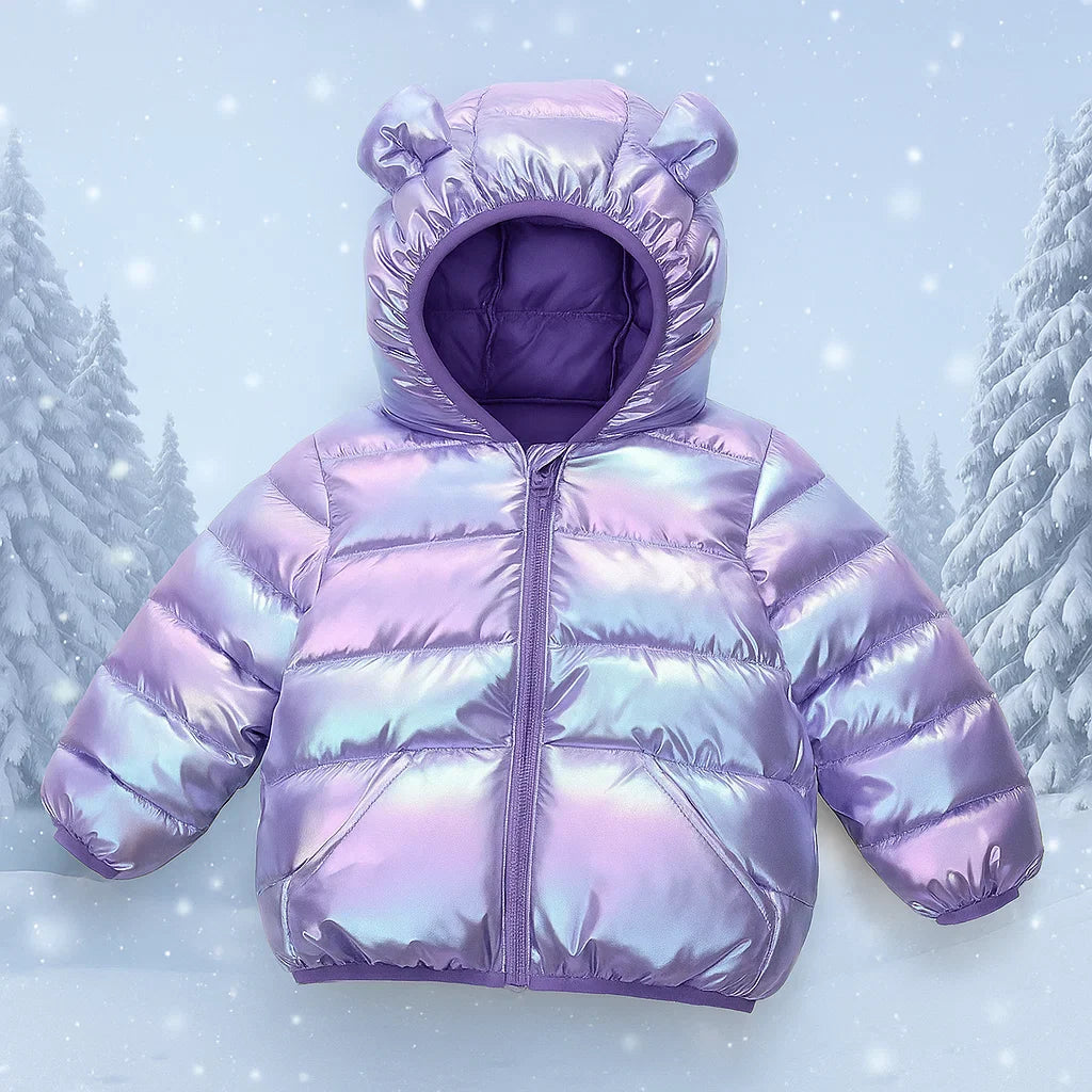 CuddleCoat  – Gruba pikowana kurtka z kapturem z futrem