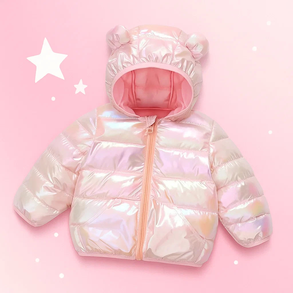 CuddleCoat  – Gruba pikowana kurtka z kapturem z futrem