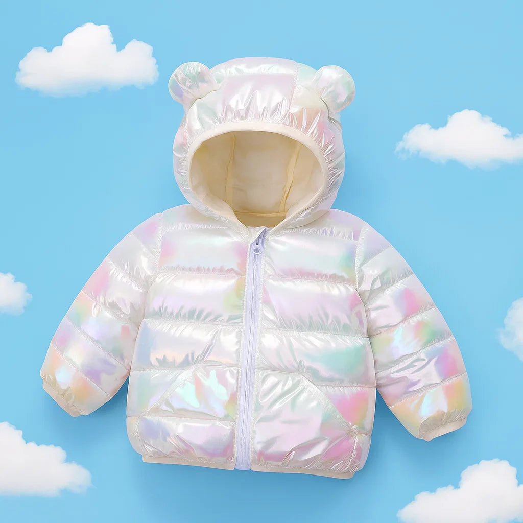 CuddleCoat  – Gruba pikowana kurtka z kapturem z futrem