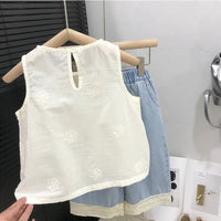 Thumbnail for Sleeveless Tops & Pants – Delikatny i stylowy – letni zestaw odzieży dziecięcej