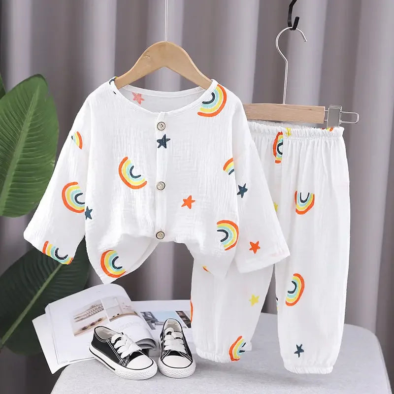 Mini Fashion™ - Lniany zestaw odzieży dziecięcej - Ubrania dla dzieci