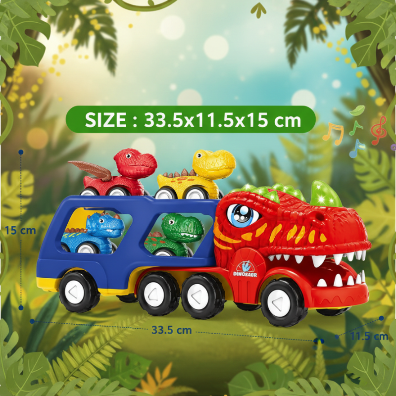 DinoDrive – Kreatywny i pełen przygód – zestaw do zabawy „Ciężarówka 5 w 1”