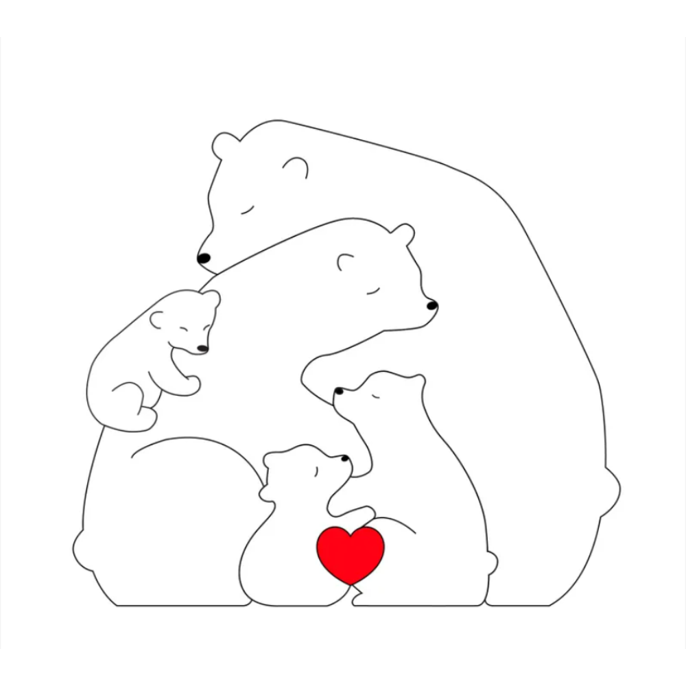 Family Puzzle™ – spersonalizowany prezent na Dzień Matki z rodziną misiów