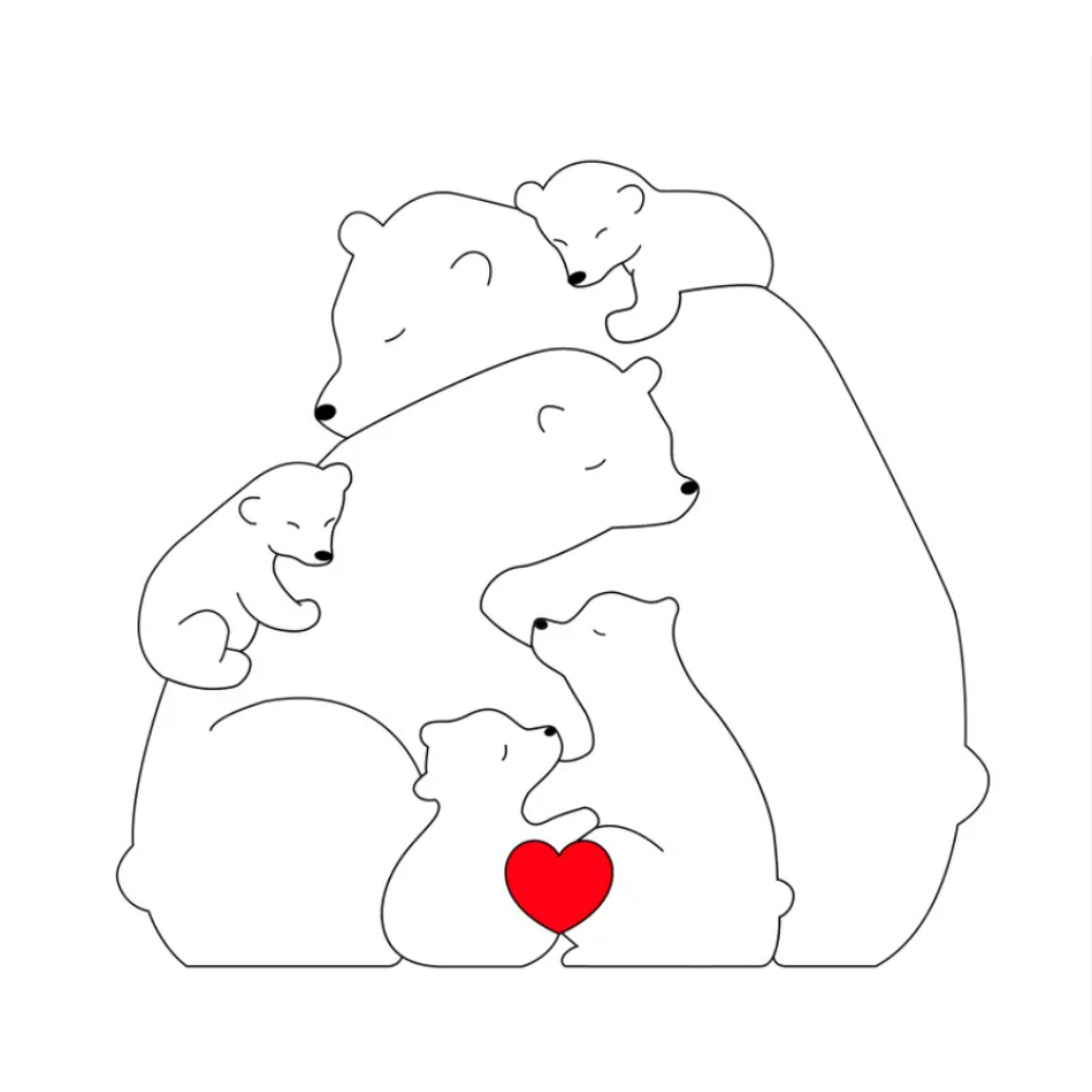 Family Puzzle™ – spersonalizowany prezent na Dzień Matki z rodziną misiów