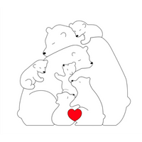 Thumbnail for Family Puzzle™ – spersonalizowany prezent na Dzień Matki z rodziną misiów