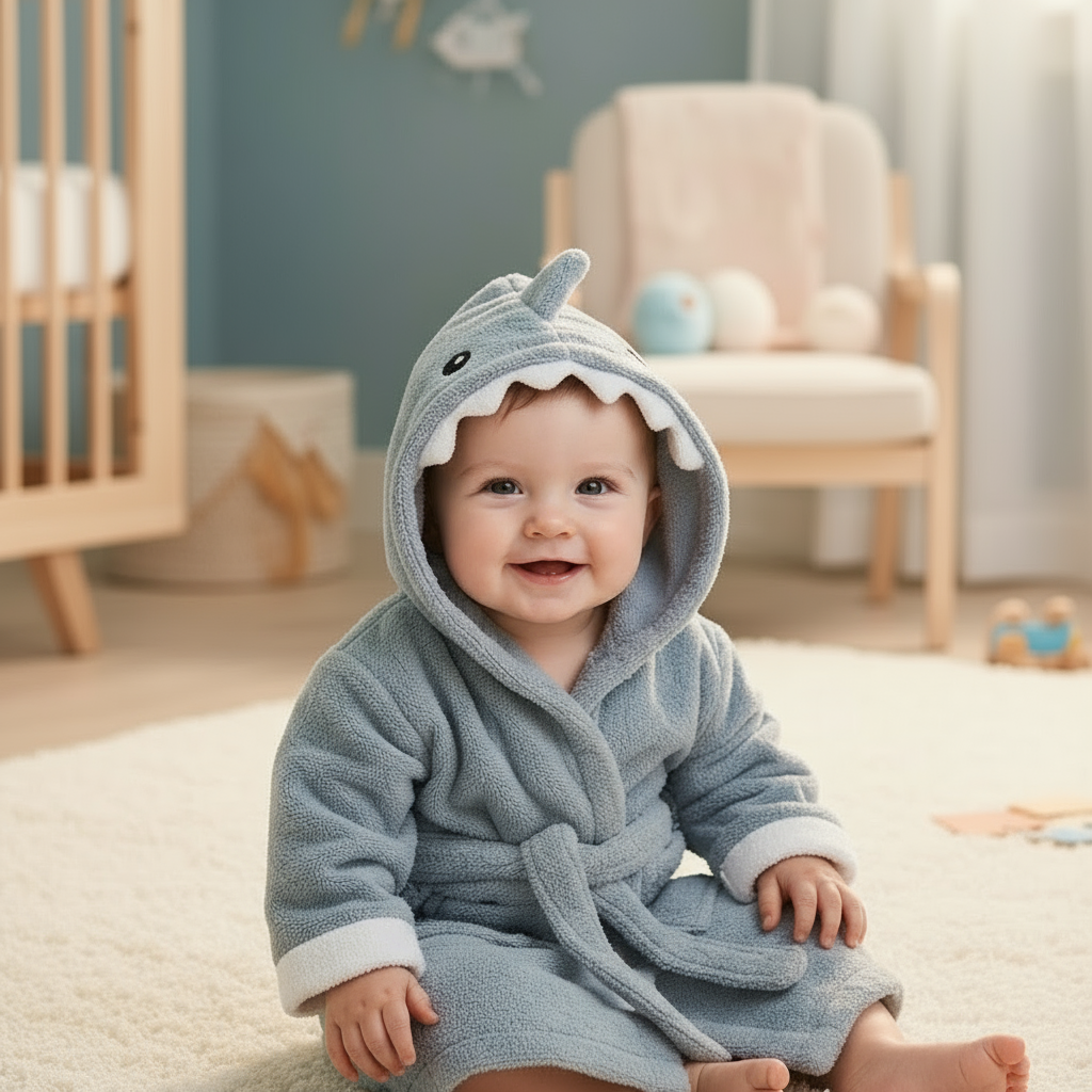 CozyNest – Miękki i chłonny – szlafrok z motywem zwierzęcym