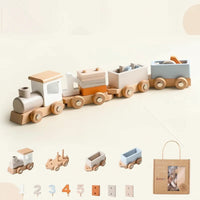 Thumbnail for TrainCount –  Klasyczne i edukacyjne – drewniany pociąg Montessori