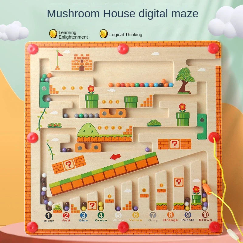Magnetic Maze™ - Drewniana układanka magnetyczna - Zabawka edukacyjna
