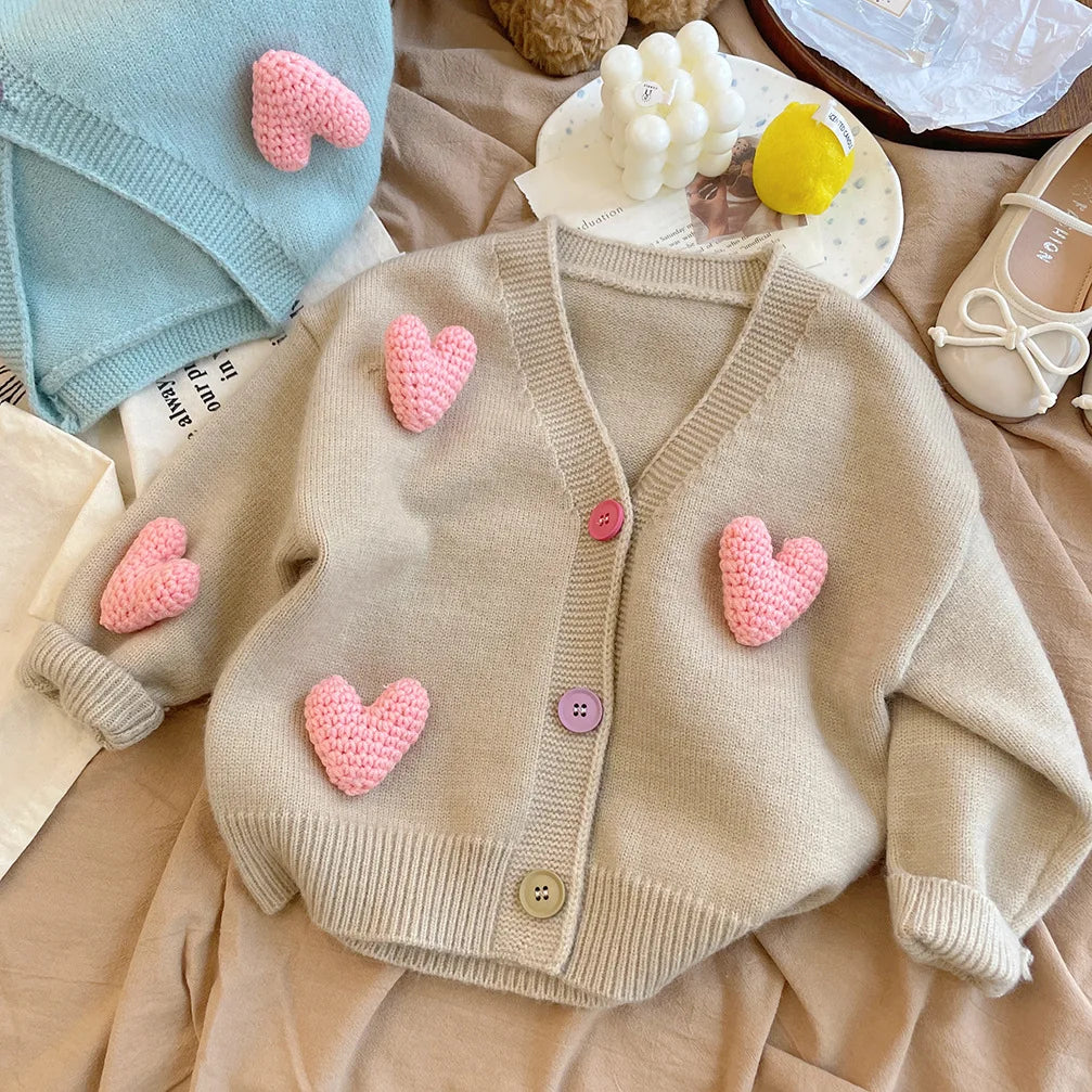 Mini Fashion™ - Sweterek dziecięcy w serduszka - Odzież dla dzieci