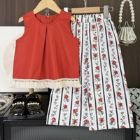 Thumbnail for Sleeveless Tops & Pants – Delikatny i stylowy – letni zestaw odzieży dziecięcej