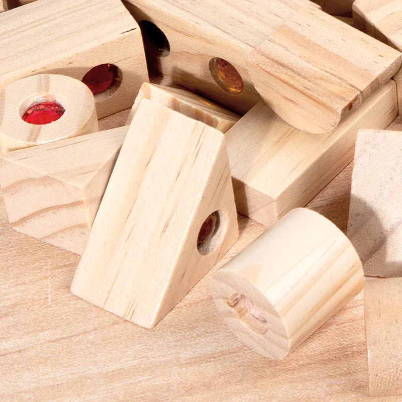 Rainbow Gem Stacking Blocks – Kreatywne i edukacyjne – zestaw drewnianych klocków do układania