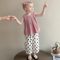 Thumbnail for Sleeveless Tops & Pants – Delikatny i stylowy – letni zestaw odzieży dziecięcej