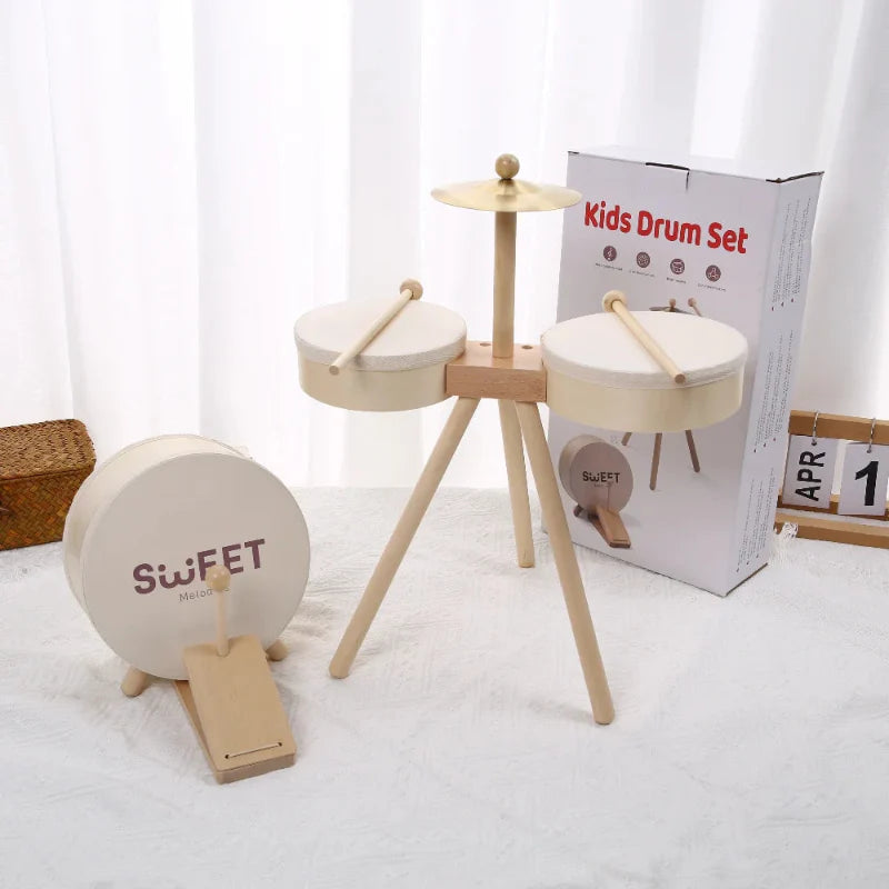 Kids Wooden Drum Toy – Muzyka i kreatywność – zestaw perkusyjny