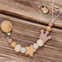 Thumbnail for Baby Pacifier Holder – Z imieniem – spersonalizowane koraliki drewniane i silikonowe