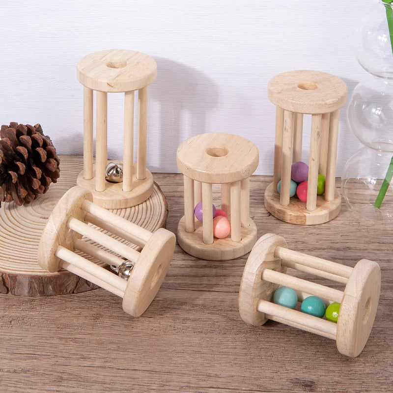 Music Rattle™ – Klatka Merry Roll – Drewniane zabawki z grzechotką