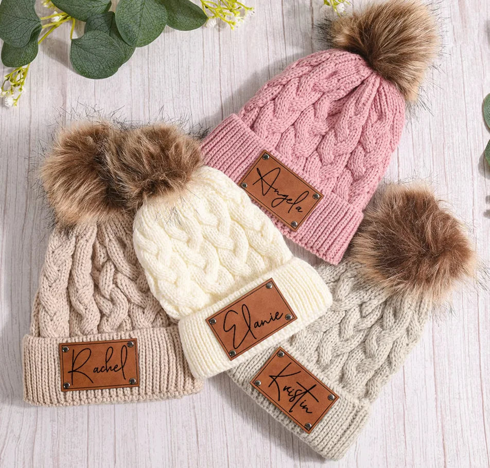 Mini Fashion™ - Personalizowana czapka z pomponem - Czapka zimowa