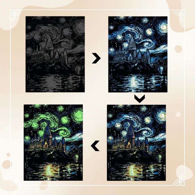 GlowArt – Glow-in-the-dark – zestaw kart zdrapek