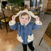 Thumbnail for Girls Bunny Denim Coat – Ciepło i wygoda – kurtka dziecięca