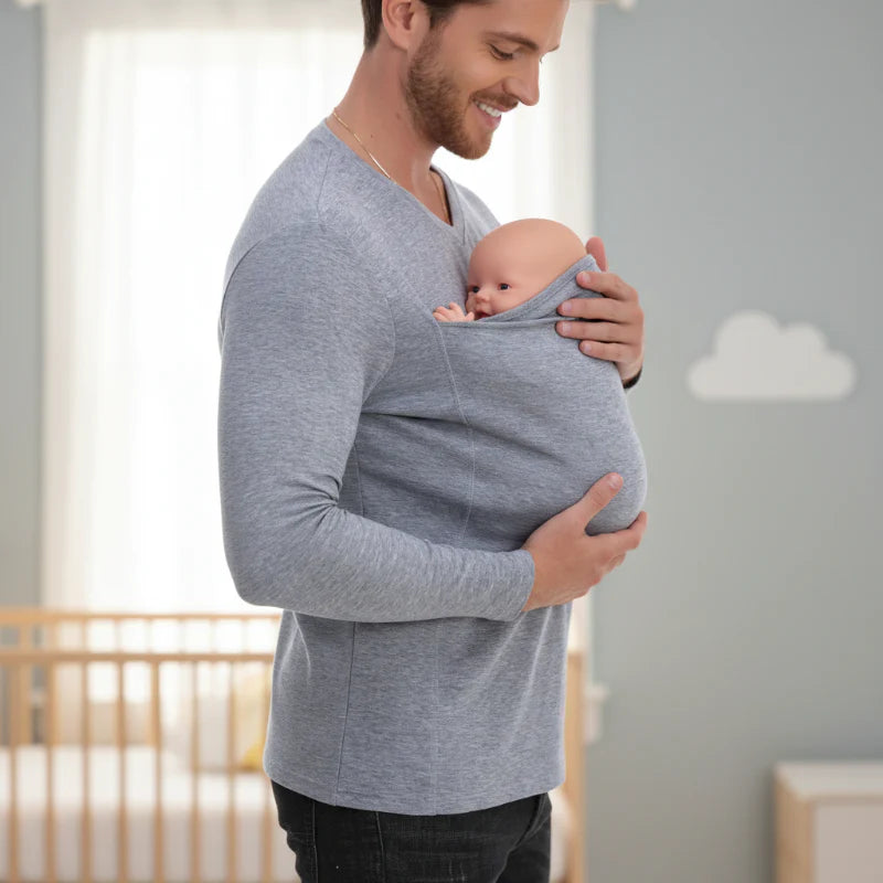 Kangaroo Pocket Shirt – Komfort i wygoda – koszulka z nosidełkiem dla mężczyzn