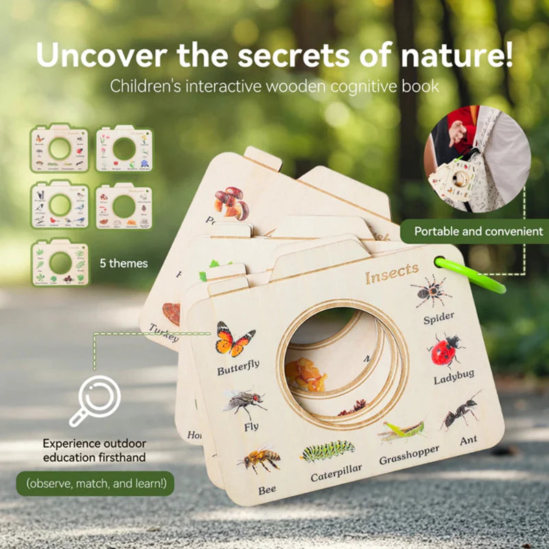 NatureBook – Zestaw do odkrywania przyrody – Edukacyjna drewniana ramka do oglądania