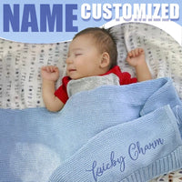 Thumbnail for Personalized Baby Blanket – Miękki i wyjątkowy – bawełniany koc z indywidualnym haftem