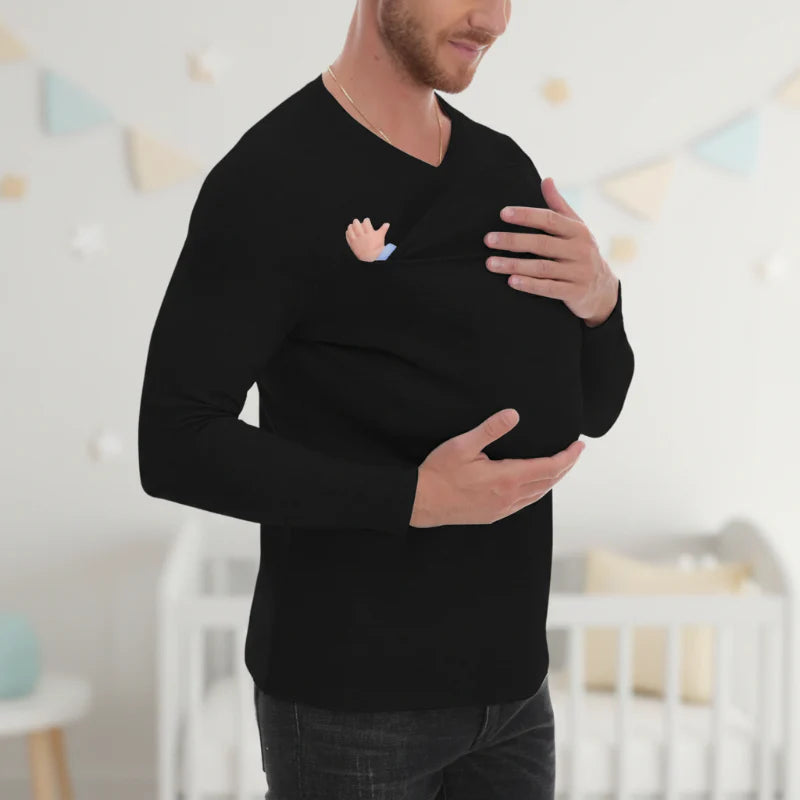 Kangaroo Pocket Shirt – Komfort i wygoda – koszulka z nosidełkiem dla mężczyzn