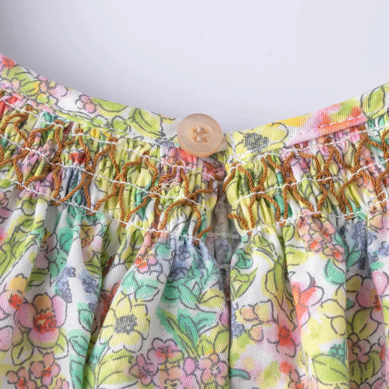 Floral Dress – Lekka i zwiewna – sukienka dla dziewczynek z falbanowymi rękawami