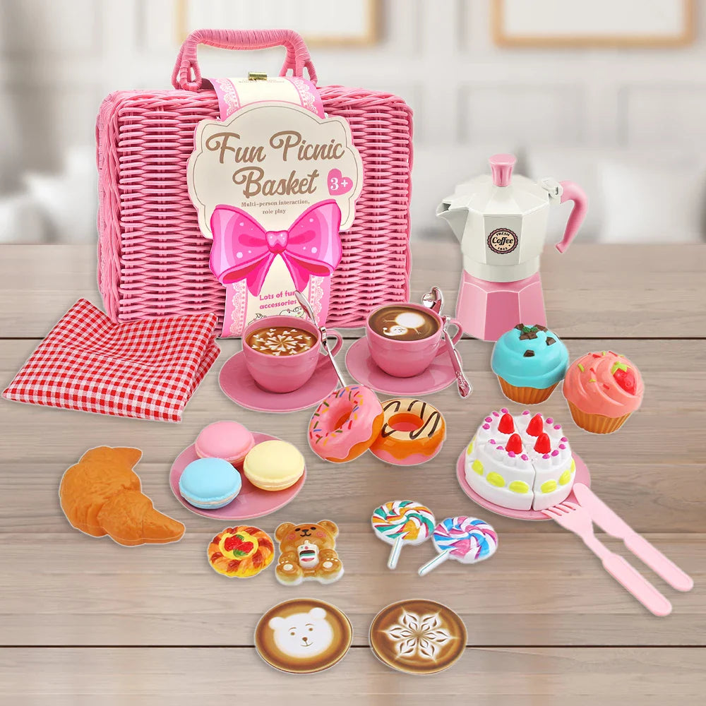 Tea Party Set – Słodki i szykowny – Zestaw zabawek piknikowych