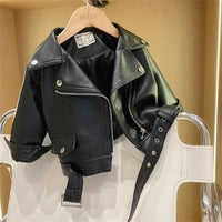 Thumbnail for Girls Leather Jacket – Modna i stylowa – skórzana kurtka dla dzieci