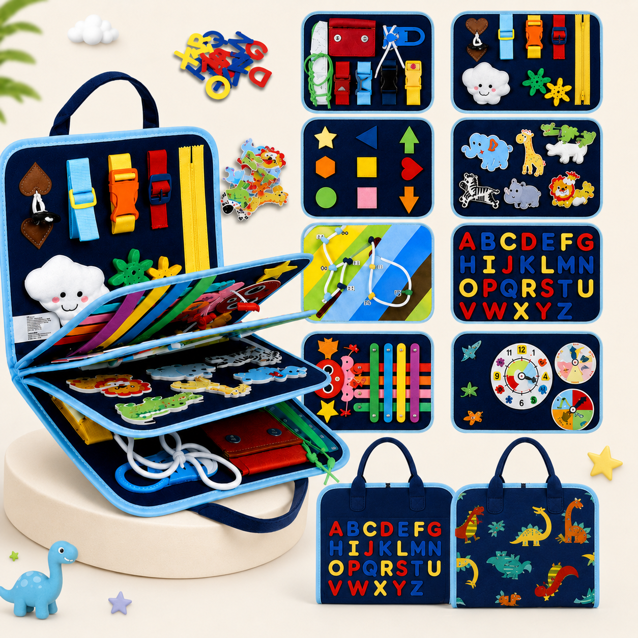 7-in-1 Busy Board – Motoryka i nauka – tablica z zadaniami