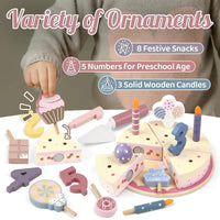 Thumbnail for Wooden Cake Cutting Toy – Kreatywność i zabawa w odgrywanie ról – Drewniany tort urodzinowy