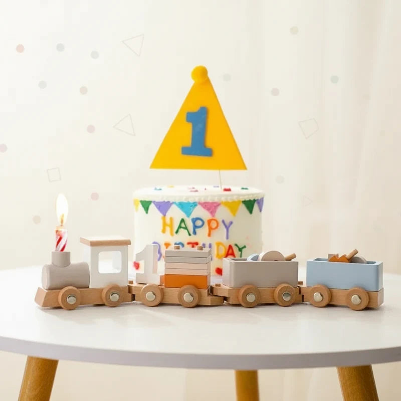 TrainCount –  Klasyczne i edukacyjne – drewniany pociąg Montessori