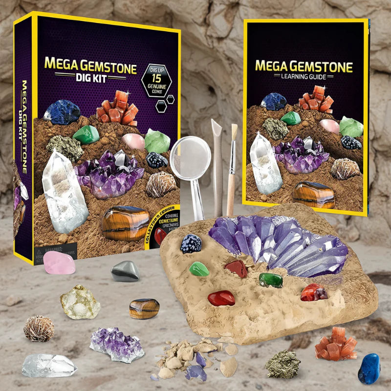 Gemstone Dig Kit – Odkrywanie i nauka – zestaw do wydobywania kryształów