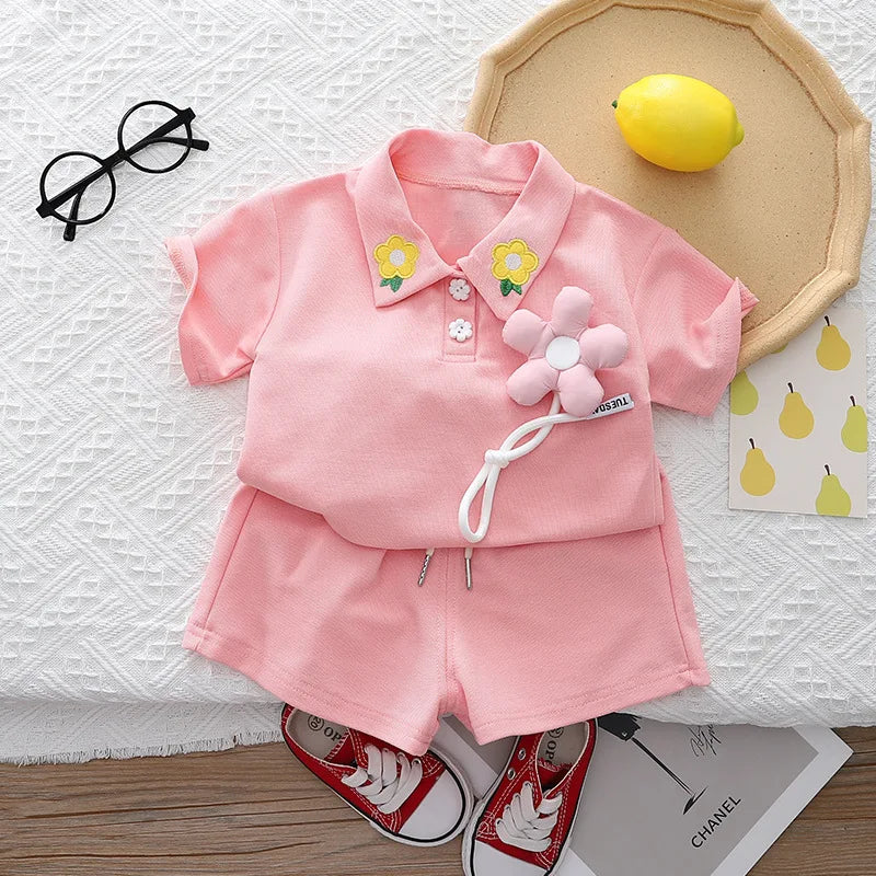 Mini Fashion™ - Letni zestaw odzieży dziewczęcej - Ubranka dla dzieci