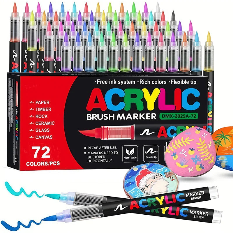 ColorCraft – Kreatywne i trwałe – Markery akrylowe z końcówką pędzelkową