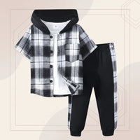 Thumbnail for Boys Checkered Outfit – Modny i wygodny – zestaw dziecięcy w kratkę