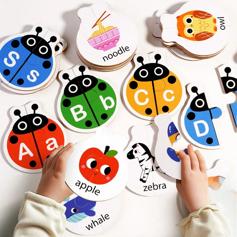 Wooden Letter Matching Game – Nauka i zabawa – Puzzle z alfabetem