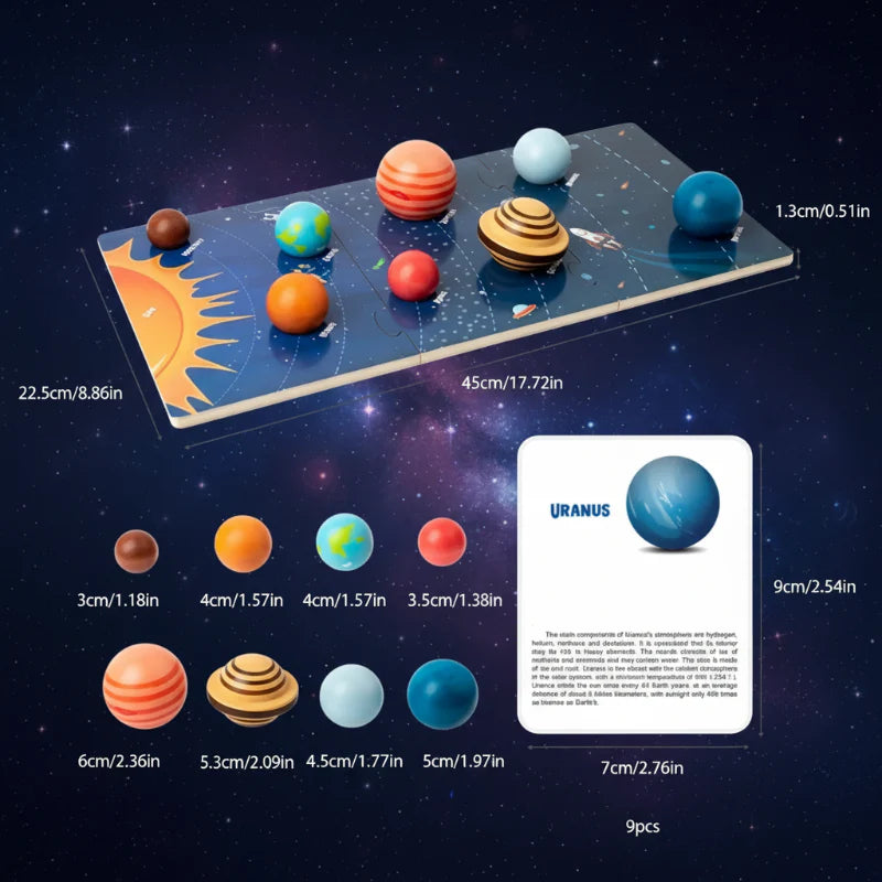 Wooden Solar System – Edukacyjny i odkrywczy – zestaw zabawowy „Planety”