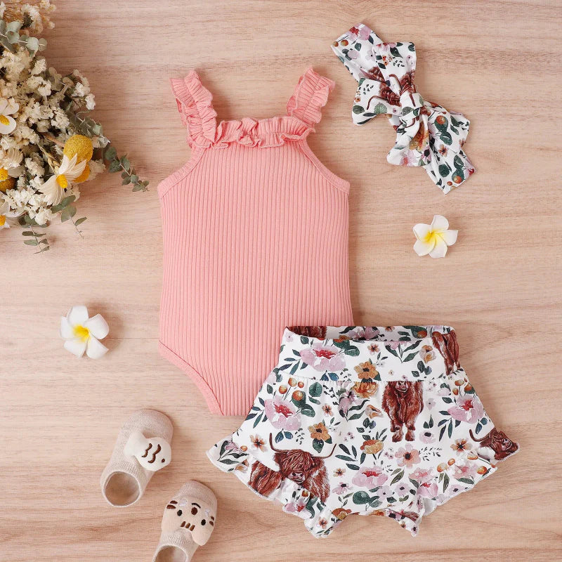 Baby Girl Summer Outfit – Urocze i zwiewne – zestaw ubranek dla niemowląt
