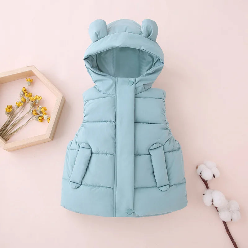 Mini Fashion™ - Kamizelka z kapturem - Bezrękawnik dziecięcy