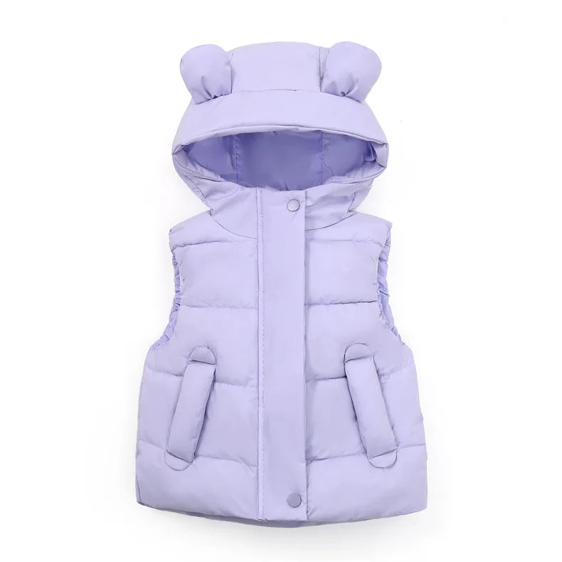 Mini Fashion™ - Kamizelka z kapturem - Bezrękawnik dziecięcy