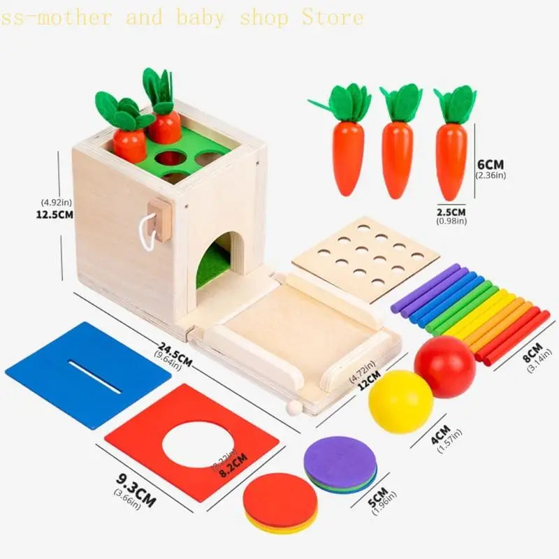 Smart Carrots –  Kolory i kształty - drewniane zabawki do sortowania
