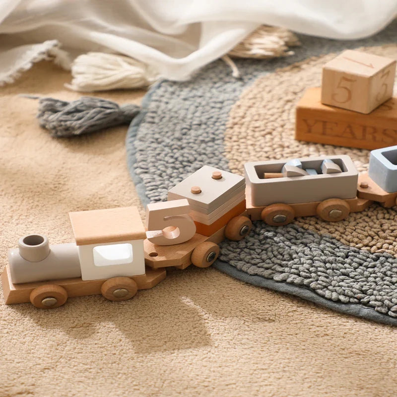 TrainCount –  Klasyczne i edukacyjne – drewniany pociąg Montessori