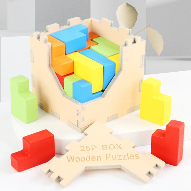 Woods™ - Układanka Tetris 3D - Drewniane puzzle geometryczne