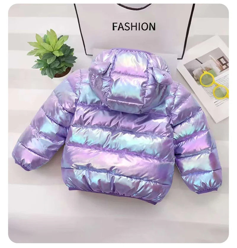 CuddleCoat  – Gruba pikowana kurtka z kapturem z futrem